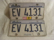 Illinois License Plate Pair EV 4131 IL 1980's with T temporary sticker picture