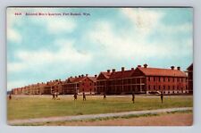 Fort Russell WY-Wyoming, Enlisted Men's Quarters, Antique Vintage Postcard picture