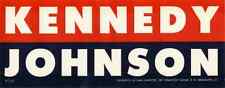 Official 1960 John KENNEDY Lyndon JOHNSON Auto Window Sticker (3925) picture