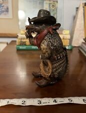 Cowboy Outlaw Lone Star Sheriff Gunslinger Armadillo Figurine Rustic Small picture