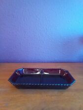 Vintage Avon Cape Cod Ruby Red 2 Section Relish Dish picture