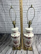 1940s French Chinoiserie Porcelain Lamps Both WorkStunning 🤩Heavy Bronze Base picture