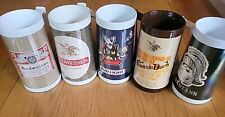 5 Vintage Plastic Beer Stein Mugs Thermo Serv Budweiser, Anhheuser Busch Spuds picture