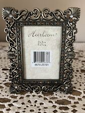 Vintage Style Heirloom Scrolled Rhinestone 2x3 In Picture Frame picture