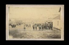 Interesting 1860s Outdoor Street Scene - Civil War Soldiers?  picture