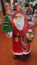 Vintage Victorian Style Santa, Father Christmas, Hard Plastic Blow Mold Ornament picture