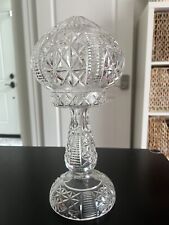 Vintage / Antique Cut Crystal Mushroom Dome Table Lamp 14.5” No Wiring Markings picture