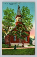 Leeds NY-New York, St Bridget's Church, Religion, Vintage Souvenir Postcard picture