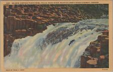 1937 Salmon Jumping Punch Bowl Falls Hood River Oregon linen Jones postcard F230 picture