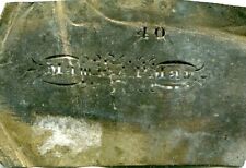 19TH CENTURY SMALL TIN CALLING CARD  STENCIL MAMIE A P MAR 2 1/2 X 1 1/2 INCHES picture