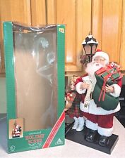 Animated Holiday Scene Santa with Girl Lamp Post Holidays Creations 1993 VTG  picture
