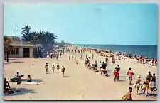 Haulover Beach Park Atlantic Ocean Miami Beach Shoreline Palms Vintage Postcard picture