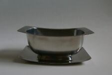Mid-Century Stainless Steel Gravy Sauce Boat With Attached Underplate Denmark picture
