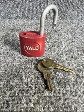 VINTAGE Red YALE & TOWNE  LOCK includes 2 KEYS WORKS GREAT picture