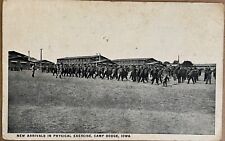 Johnston Iowa Camp Dodge Army Soldiers Exercising Military Postcard picture
