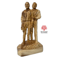 Joseph Smith And Hyrum Marble Olive Wood Hand Carved Masterpiece Mormon Art Gift picture
