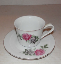 Vintage Chinese porcelain cup and saucer pink tea rose design picture
