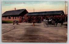 Gardiner ME Depot Square Railroad Station Depot Postcard K25  picture