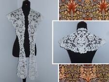 XL-STUNNING Antique Lace Lappet Collar Dress Front Shawl Vintage Lace Handmade picture