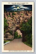 TN-Tennessee, Night Scene Of Backbone Rock, Antique, Vintage Souvenir Postcard picture