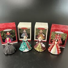 Lot Of 4 Hallmark 1995-1998 Barbie Doll Holiday Celebration Keepsake Ornaments picture