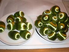Lot of 33 Vtg Spun Satin Apple Green Styrofoam  Christmas Ornaments picture