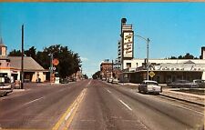 Winnemucca Nevada Main Street Gas Station Casino Old Cars Vintage Postcard c1950 picture