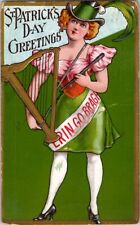 St Patrick's Day Erin Go Bragh Irish Lass Short Skirt Shamrock Tattoo Postcard picture