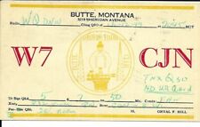QSL 1949 Butte Montana     radio card picture