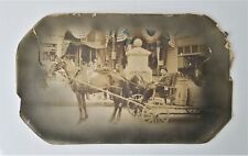 1800s antique PHOTOGRAPH tinted PATRIOTIC american FLAGS HORSE BUGGY 11