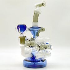 11 Inch Large Blue Mater Piece Neo Glass Bong Water Pipe Hookah Recycler 14MM picture