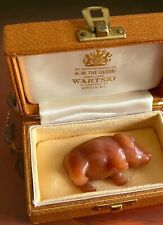 Antique Imperial Faberge Carved Chalcedony pig circa of 20th Century- RESERVED picture