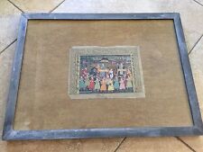Antique India Hindu Handpainted on Paper with Metal Frame, 9