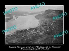 OLD LARGE HISTORIC PHOTO OF STODDARD WISCONSIN AERIAL VIEW OF THE TOWN c1910 picture