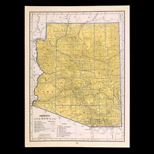 ca1939 ARIZONA Railroad Map Depot Towns SP RR Historic Original Atlas Map picture