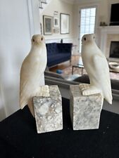 Pair Of Alabaster Falcon Bookends Heavy picture
