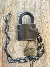 Vintage Antique Old Wilson Bohannan Padlock With Key Lock picture