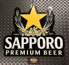 Sapporo Japanese Premium Beer Logo Metal Beer Sign 21x20” - New picture