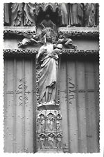 France AMIENS Cathedral Door Statue Virgin Mary and Angels Vintage RPPC Postcard picture