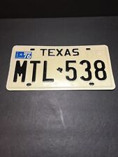Vintage 1976 Texas License Plate MTL 538 picture