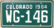 1964 Colorado Motorcycle License Plate Number Tag picture