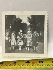 Vintage Photo Snapshot Of Young Girls In School Dresses  picture