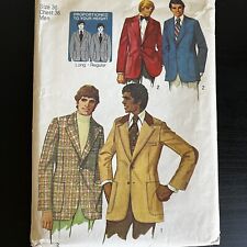 Vintage 1970s Simplicity 5217 Men’s Proportioned Jacket Sewing Pattern 36 CUT picture