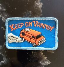 VTG 1970's Keep On Vannin' Van Embroidered Patch Hat Jacket Denim Hippie OFFER? picture