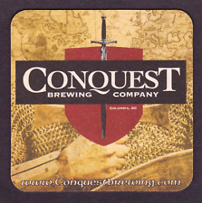 6 Same CONQUEST Brewing Co. Columbia SC Coasters Medieval Micro Brewery ~ CLOSED picture