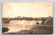 RPPC Fishing at the Mill Dam Fashion Bicycle St. Louis Michigan MI Postcard picture
