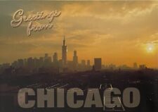 Greetings From Chicago Sunrise Postcard picture
