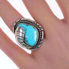 sz5.5 Vintage Navajo silver and turquoise ring picture