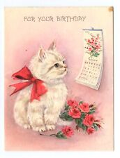 Cute Cat / Kitten Vintage Hallmark Birthday Greeting Card picture