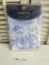 Vintage Sanderson Standard Pillowcases Set Of 2 Floral Blue Flowers NEW picture